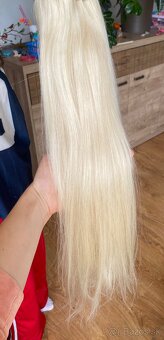Nenosené ľudské clip in vlasy 60 cm - 9