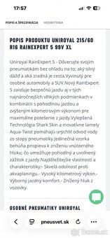 Letné pneumatiky 215/60 r16 - 9