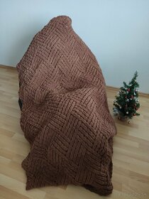 Pletená deka pre dospelých hnedá - 9