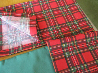 Obliečky a štóla vianočné káro - 9