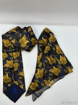 Pánska luxusná kravata so šatkou do saka LANVIN - 9