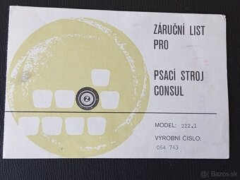 Písací stroj CONSUL – ako nový - 9