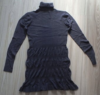 Pletené rolákové minišaty/tunika, v. S/M - 9