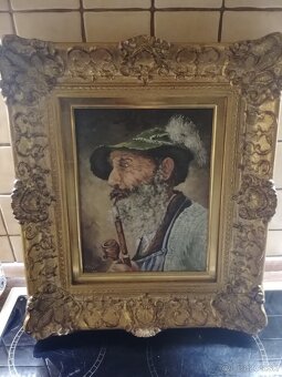 Portrét poľovníka, olejomaľba - 9
