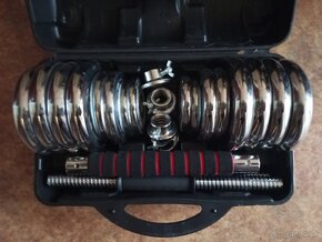 Chrómovaný činkový set v kufríku HMS STC 30 kg - NOVÝ - 9