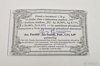 14k zlatý prsteň 0,63ct - 9