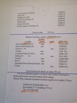 Brzdové kotouče, desky, obložení Ferodo - 9