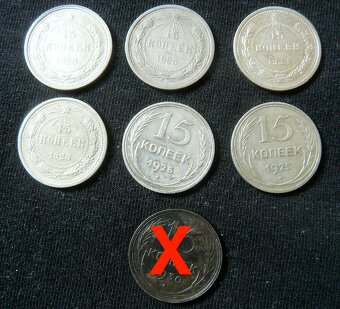 Mince Rusko - rubel, kopejky strieborné. - 9