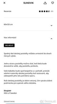 Detska postielka Sundvik IKEA 60x120 - 9