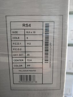 Alu disky R18 5x112 Et45 8J MAM RS4 PP Seat Audi Vw Škoda - 9