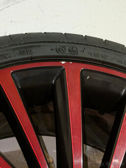 originál ALU disky VW UP 17" - model POLYGON (Black/Red) - 9