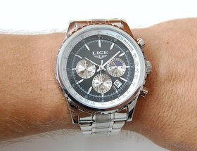 LIGE 8989 Chronograph - pánske luxusné celokovové hodinky - 9